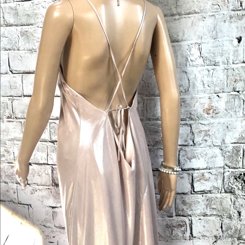 Express Iridescent Blush Pink Maxi Dress L - Picture 4 of 8